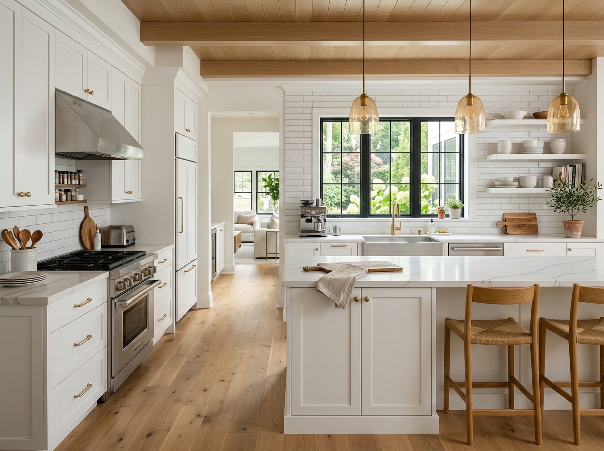 Finished custom kitchen remodel in a North Hollywood home showing cabinetry and countertop work