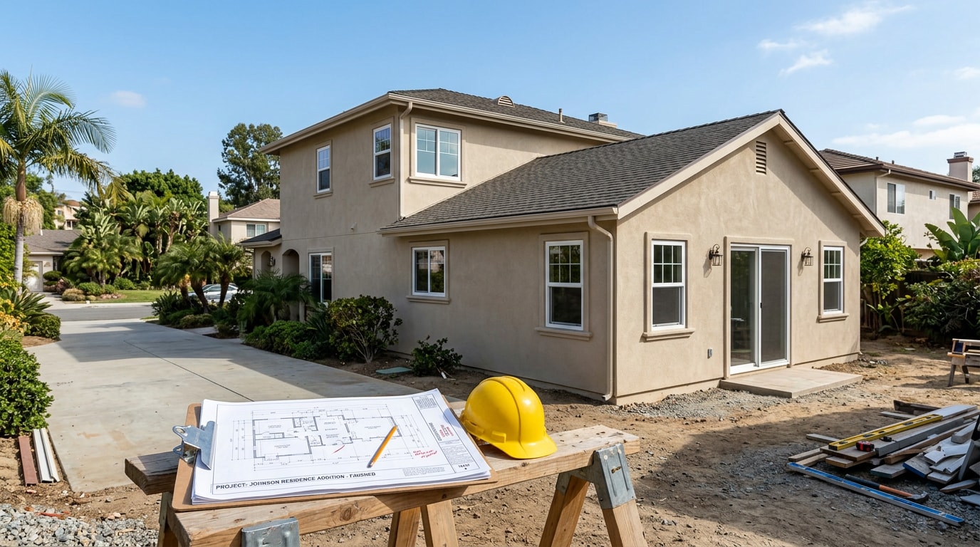 Finished home addition construction project representing general contractor pricing and markup in North Hollywood, CA
