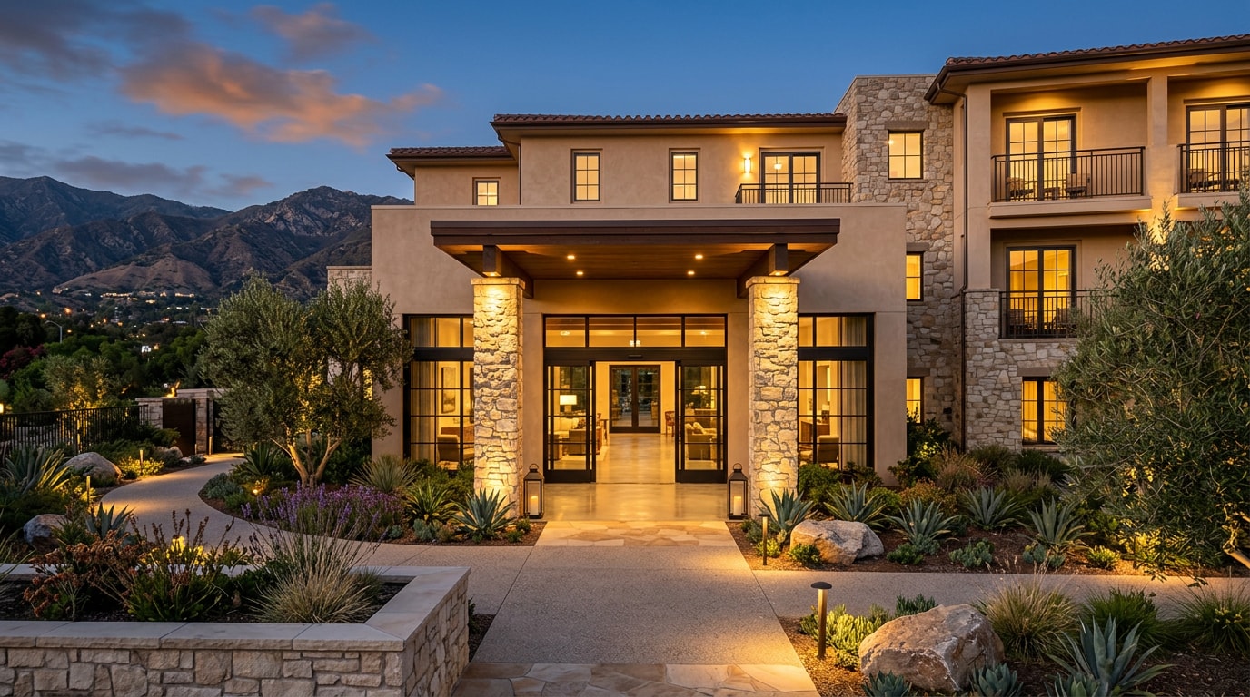 Finished boutique hotel exterior renovation near La Canada Flintridge, CA